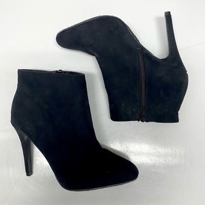 Black Faux Suede Ankle Booties
